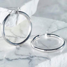 Load image into Gallery viewer, 25mm Solid Sterling Silver Classic French Lock Hoops

