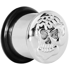 Load image into Gallery viewer, 1/2 Stainless Steel Single Flare Skull Plug
