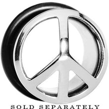Load image into Gallery viewer, 1/2 Stainless Steel Single Flare Peace Sign Plug
