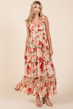Load image into Gallery viewer, New Summer Layered Floral Sweetheart Neck Maxi Dress For Women – Romantic and Feminine Floral Dress with Layered Skirt
