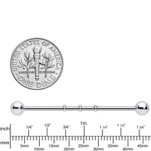 Load image into Gallery viewer, Surgical Steel Notched Industrial Barbell Earring
