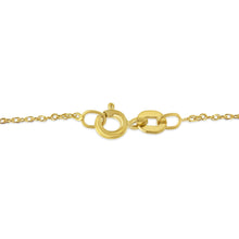 Load image into Gallery viewer, 14K Yellow Gold Plated .925 Sterling Silver Diamond Accent Ribbon &amp; Heart 18" Pendant Necklace (H-I Color, I2-I3 Clarity)
