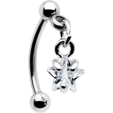 Load image into Gallery viewer, Top Down Clear Gem Dangle Star Eyebrow Ring
