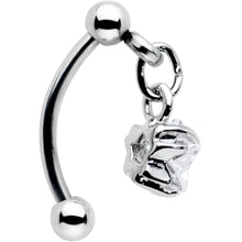 Load image into Gallery viewer, Top Down Clear Gem Dangle Star Eyebrow Ring
