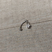 Load image into Gallery viewer, Top Down Clear Gem Dangle Star Eyebrow Ring
