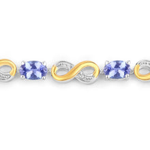 Load image into Gallery viewer, 1.79 Carat Genuine Tanzanite and White Topaz .925 Sterling Silver Bracelet
