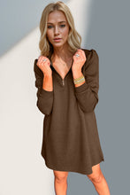 Load image into Gallery viewer, Double Take Textured Zip Long Sleeve Dress Classic Zip-Up Dress for Women Comfortable Outdoor Dress

