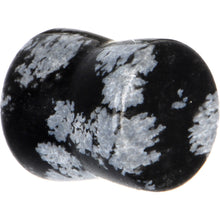 Load image into Gallery viewer, 0G Obsidian Snowflake Natural Stone Saddle Plug Set
