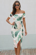 Load image into Gallery viewer, Charming Printed Off-Shoulder Midi Dress with Slit Classy &amp; Feminine Look
