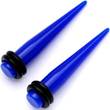 Load image into Gallery viewer, 2G Dark Blue Acrylic Taper Set

