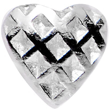 Load image into Gallery viewer, Sterling Silver Checkerboard Heart Nose Bone
