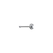 Load image into Gallery viewer, 925 Silver 2mm Round Clear Nose Bone Created with Crystals
