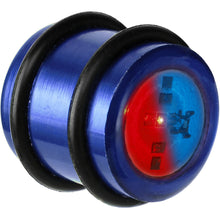 Load image into Gallery viewer, 16mm Blue Anodized Titanium Blinking Plug

