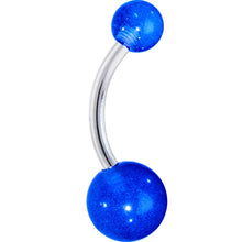 Load image into Gallery viewer, Bold Blue Acylic Ball Belly Button Ring
