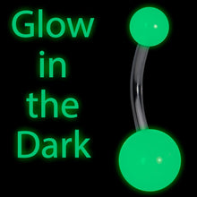 Load image into Gallery viewer, Light Blue GLOW in the DARK Belly Button Ring
