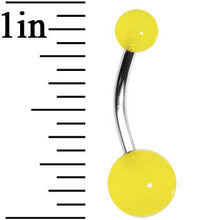 Load image into Gallery viewer, Yellow GLOW in the DARK Belly Button Ring
