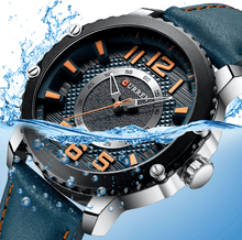 Load image into Gallery viewer, Men's Waterproof  Sport Watch With Leather  Belts  And Large Numbers Details Unique Design Perfect Gift
