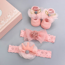 Load image into Gallery viewer, Flower Baby Girl Headband Socks Set Shoes With  Crown Bows Newborn Headbands For Girls Turban Baby Hair Accessories
