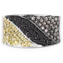 Load image into Gallery viewer, 1.32 Carat Genuine multi Diamond .925 Sterling Silver Ring
