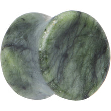 Load image into Gallery viewer, 9/16 Double Flare Jade Natural Stone Concave Plug
