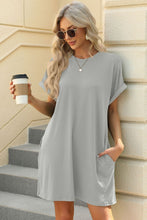 Load image into Gallery viewer, Short Sleeve Mini Dress with Pockets Casual &amp; Stylish Everyday Wear
