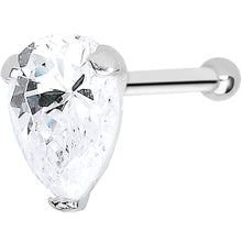 Load image into Gallery viewer, 925 Clear 3mm CZ Heart Nose Bone Created with Crystals
