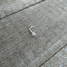 Load image into Gallery viewer, Sterling Silver 3mm Aurora Nose Ring Created with Crystals
