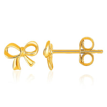 Load image into Gallery viewer, 14k Yellow Gold Bow Style Post Earrings
