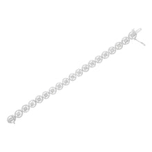 Load image into Gallery viewer, .925 Sterling Silver 1.0 Cttw Diamond Nested Circle Miracle Set Open Wheel 7" Fashion Link Bracelet (I-J Color, I3 Clarity)
