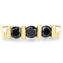 Load image into Gallery viewer, 1.20 Carat Genuine Black Diamond .925 Sterling Silver Ring

