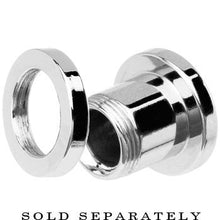 Load image into Gallery viewer, 4G Stainless Steel Clear Pink CZ Screw Fit Tunnel
