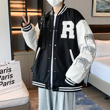 Load image into Gallery viewer, New Elegance Spring Autumn Coat Baseball Bomber Jacket Loose Letter R Men Women Couples Tops Plus Size Jackets Streetwear
