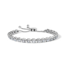 Load image into Gallery viewer, 14K White Gold 6.00 Cttw Diamond 4â€-10â€ Adjustable Bolo Tennis Bracelet (I-J Color, I1-I2 Clarity)
