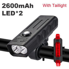 Load image into Gallery viewer, Bike Light USB Rechargeable 3000 Lumens Bike Headlight LED Super Bright Flashlight Front Lights And Back Rear Light Adjustable Lightness Waterproof And Large Capacity Battery 10000mAh
