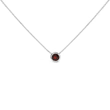 Load image into Gallery viewer, .925 Sterling Silver 7MM Bezel Set Created Purple Amethyst Pendant Necklace - 18" Inches
