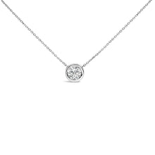Load image into Gallery viewer, .925 Sterling Silver 7MM Bezel Set Created Purple Amethyst Pendant Necklace - 18" Inches
