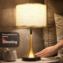 Load image into Gallery viewer, Modern Touch Sensor Dimming Luxury Living Room Simple Nordic LED Table Lamp Creative Simplicity Cloth Desk Light Indoor  Decorative Table Lamp Cute Study Lamps for Bedroom Décor
