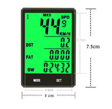 Load image into Gallery viewer, Waterproof Bicycle Computer With Backlight Wireless Wired Bicycle Computer Bike Speedometer Odometer Wireless Bike Computer Waterproof Bicycle Speedometer  Support Smart Sensor LCD Backlight Display Automatic Wake-Up
