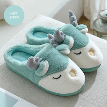 Load image into Gallery viewer, Women Winter Home Slippers Deer Elk Non-slip Soft Warm House Shoes Mens GIrs Indoor Bedroom Couples Floor Footwear Fuzzy House Slippers For Women Durable Furry Bedroom Slipper Lightweight And Non-Slip
