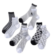 Load image into Gallery viewer, Women Socks New Fashion Long Transparent Cute Heart Thin Socks Female Summer Casual Sweet Funny Socks Stylish Ankle Socks For Women
