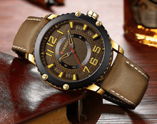 Load image into Gallery viewer, Men's Waterproof  Sport Watch With Leather  Belts  And Large Numbers Details Unique Design Perfect Gift

