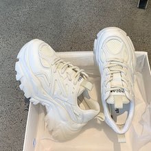 Load image into Gallery viewer, High Quality Chunky Sneakers Womens Platform Fashion Breathable Height Increased Thick Bottom Trainers High White Fashion Thick Soled Sports Walking Sneakers
