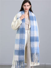 Load image into Gallery viewer, New Luxury Winter Soft Head Wraps Plaid Scarf Shawls Cashmere  Warm Cashmere Scarves Rainbow For Women

