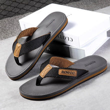 Load image into Gallery viewer, Comfortable Casual Summer Flip- Flops Men Beach Slippers Sandals Simple Luxury Design Indoor Non-Slip Black Flip Flops
