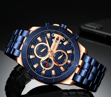 Load image into Gallery viewer, Men's Waterproof  Watch With Chronometers Day View And Fluorescent Hands Unique  Luxury Design  Perfect Gift
