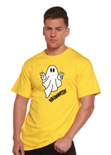Load image into Gallery viewer, Halloween Ghost Unisex Bamboo Viscose/Organic Cotton Short Sleeve Graphic T-Shirt

