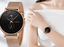 Load image into Gallery viewer, Women's Elegant Waterproof Watch With Chronometers And Braided Stainless Steel Bracelet Excellent Design Perfect Gift
