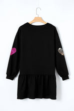 Load image into Gallery viewer, Cute Heart Round Neck Long Sleeve Mini Dress Stylish Dress for Women Girls Simple Charming Dress
