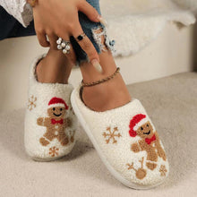 Load image into Gallery viewer, Christmas Slippers Gingerbread Slippers Women and Men Holiday Halloween Slippers Indoor Bedroom Fluffy Warm Fleece Slippers Winter Soft Cozy Home Non-Slip Soft Plush Slip-on Wool Lined House Shoes
