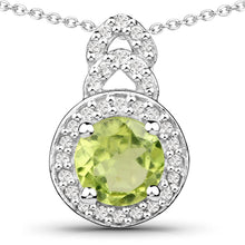Load image into Gallery viewer, 2.68 Carat Genuine Peridot and White Topaz .925 Sterling Silver Jewelry Set
